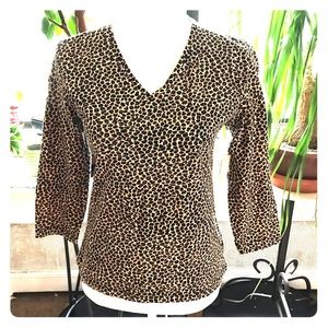 Jones New York Sport leopard print velour shirt